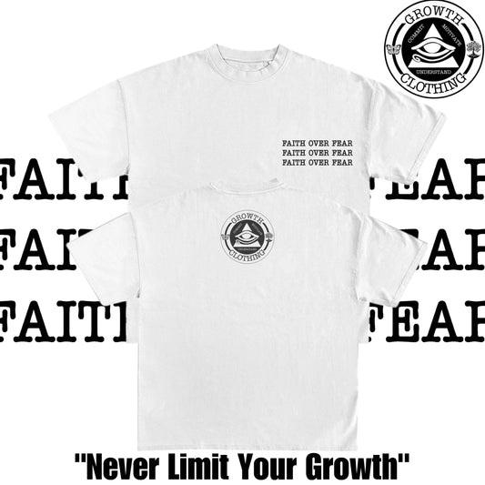 Faith Over Fear Short Sleeve Heavyweight Unisex Tee - Growth Clothing 361