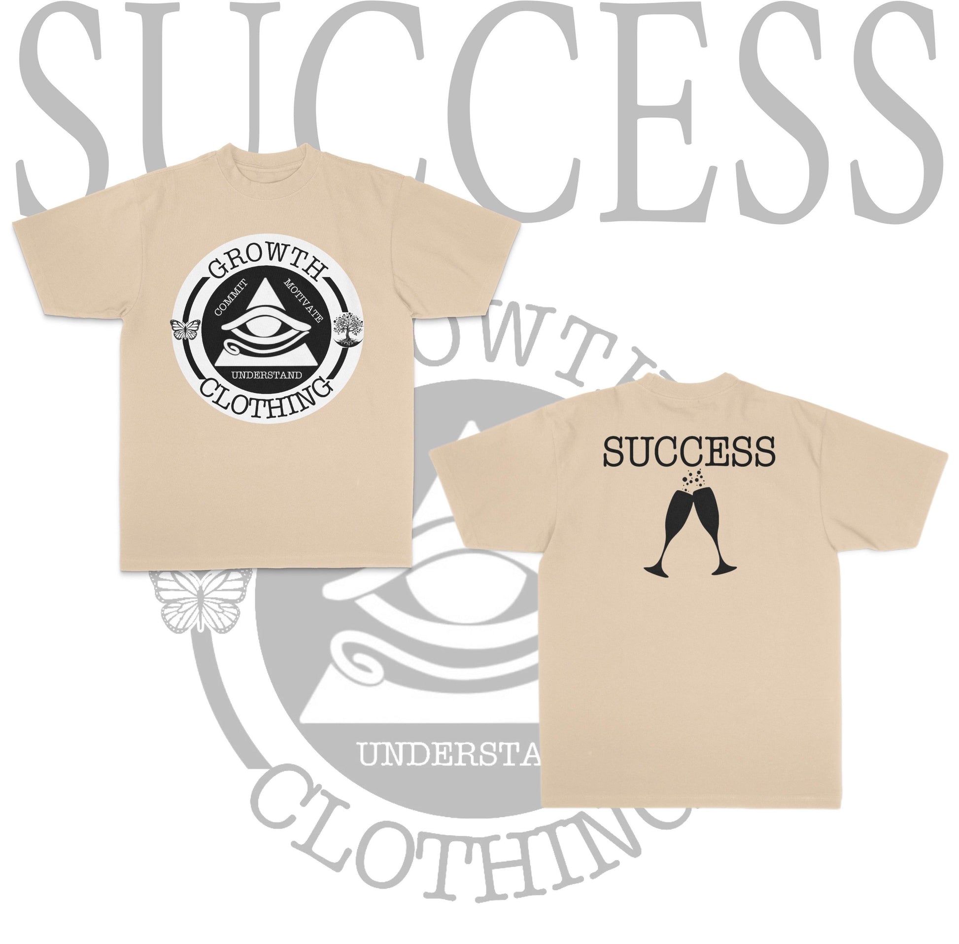 Growth Clothing Large Logo Success Heavyweight Unisex Tee Shirt - Growth Clothing 361