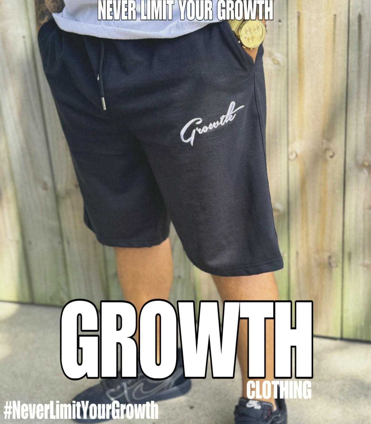 Growth Men's Comfort Fit French Terry Embroidered Shorts - Growth Clothing 361