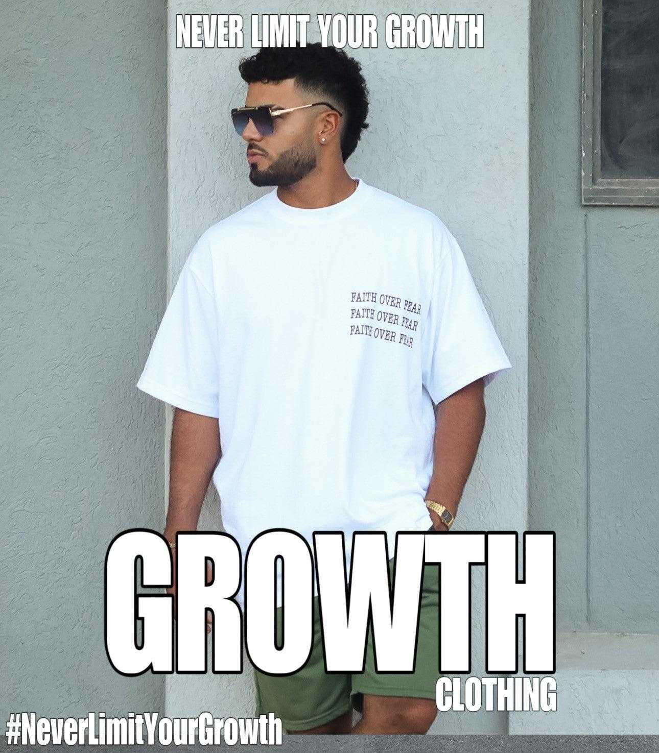 Faith Over Fear Short Sleeve Heavyweight Unisex Tee - Growth Clothing 361